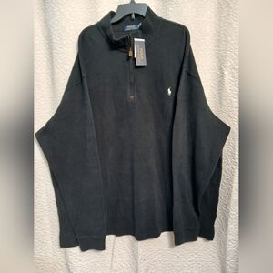 Polo by Ralph Lauren Men's Black Quarter-Zip Pullover Sweater Jacket